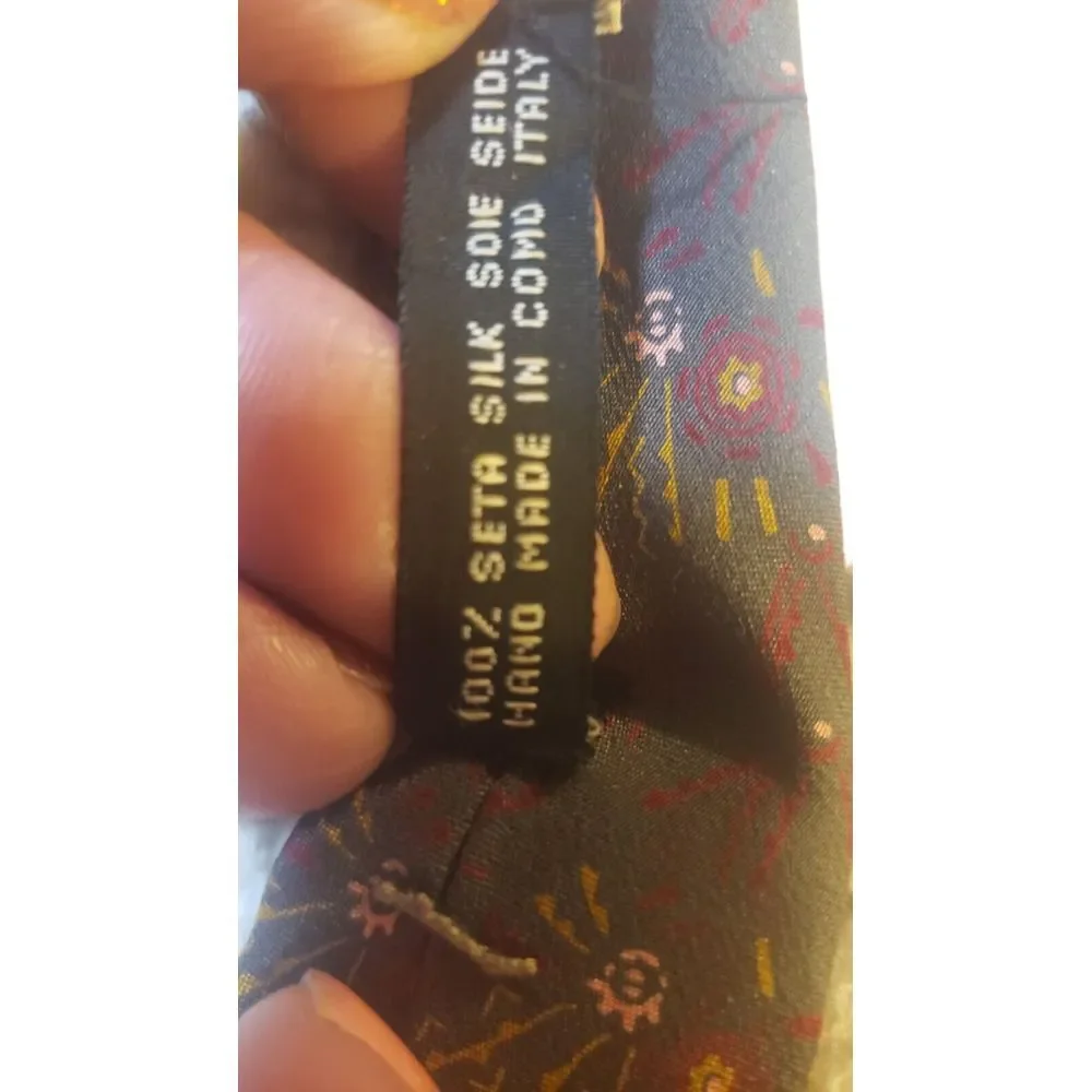 HIROKO KOSHINO HOMME NeckTie Men Multicolor Abstract Floral Silk Luxury Designer